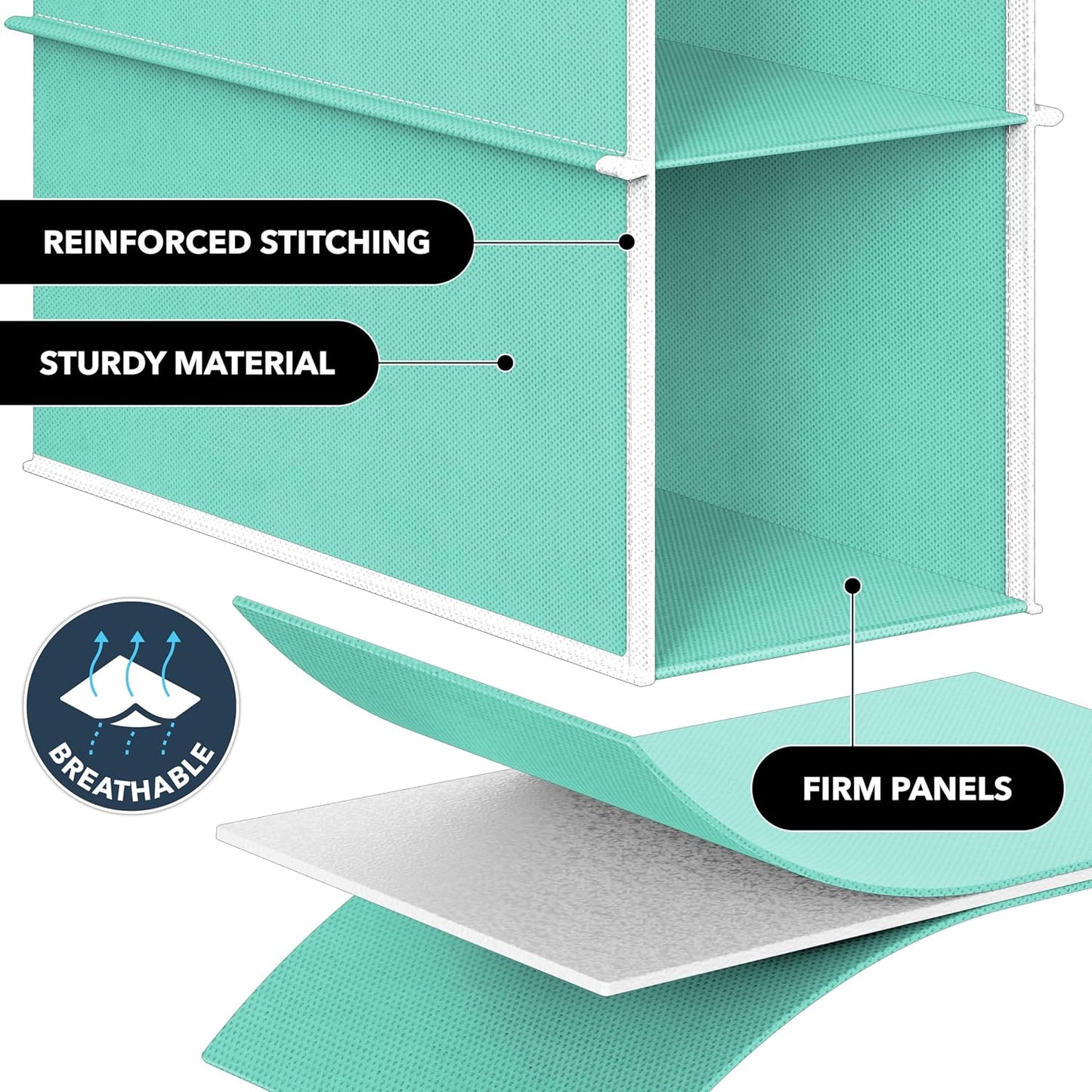 Simple Houseware 10 Shelves Hanging Shoes Organizer Holder for Closet, Turquoise
