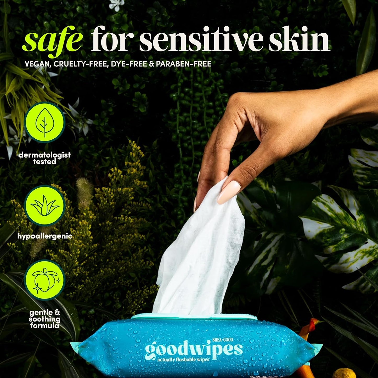 goodwipes Flushable Butt Wipes - Extra Large Adult Wet Wipes For Women & Men - Bathroom Essentials - Sewer & Septic Safe - Variety Pack, 200 Count (4 Packs)
