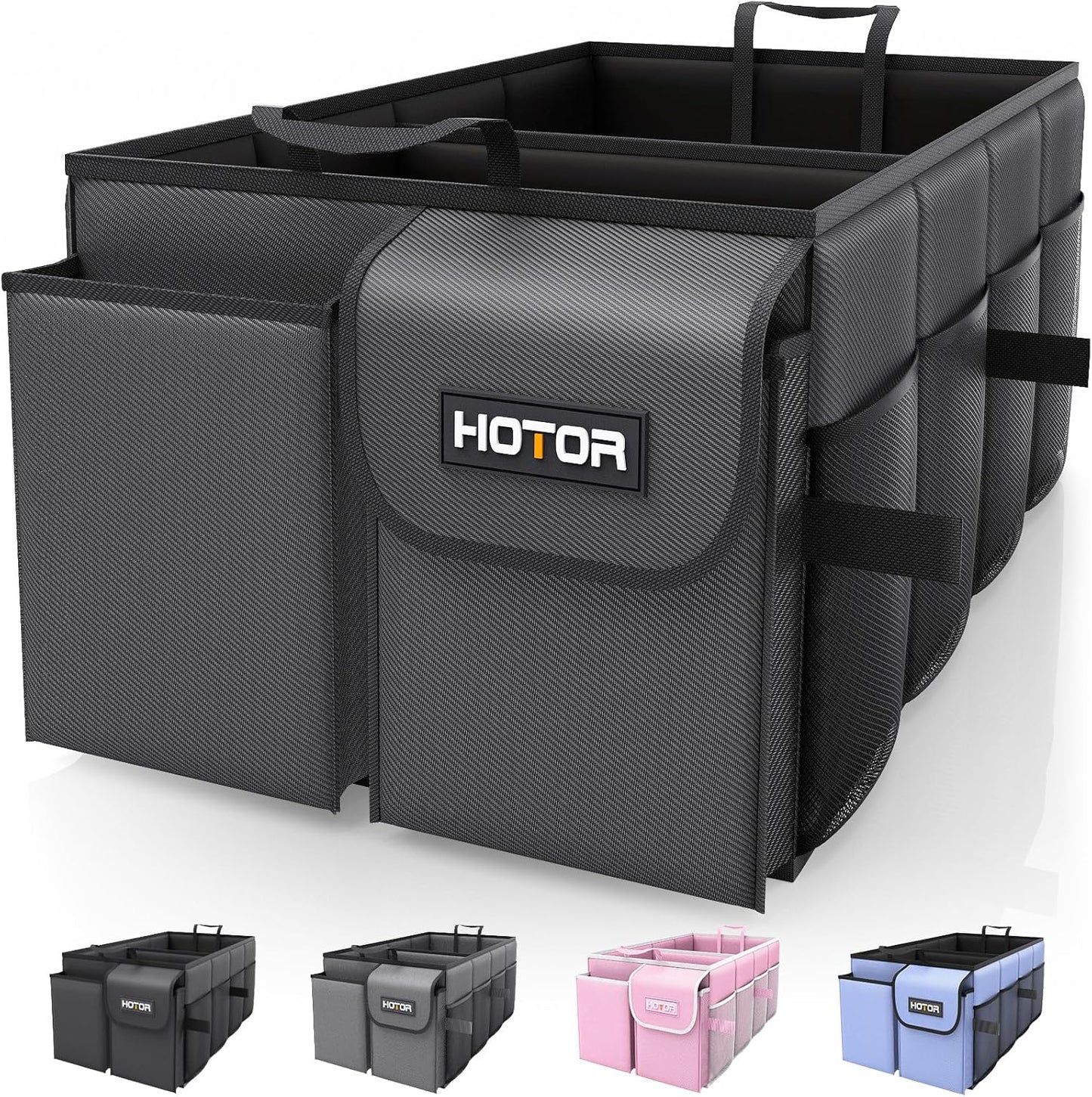 HOTOR Trunk Organizer - Car Organizer, Foldable Trunk organizer for SUVs & Sedans, Sturdy Car Organization for Car Accessories, Tools, Sundries, Brown Camouflage, 2 Compartments, 21.3"×12.6"×10.6"